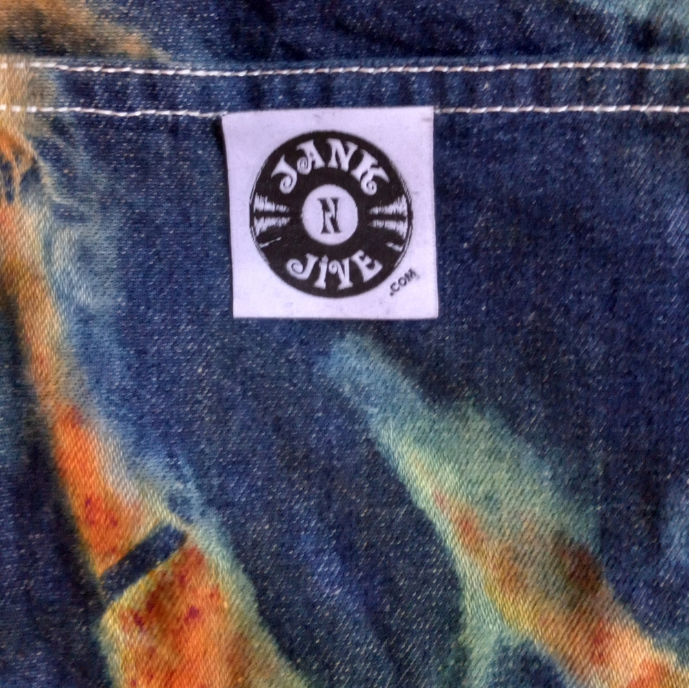 Tie dye Overalls 34×32, Grateful Dead patch Overalls, blue × orange Overalls - Picture 8 of 12